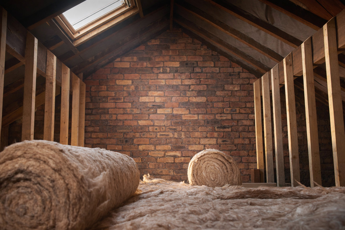 Insulation contractor installing spray foam insulation in an Evansville home